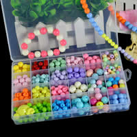 Los niños cuentas de bricolaje cadena conjunto, Acrílico, con Caja de plástico, para  los niños & mixto, 195x135x25mm, Vendido por Caja