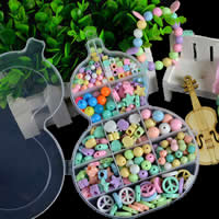 Los niños cuentas de bricolaje cadena conjunto, Acrílico, con Caja de plástico, para  los niños & mixto, 285x125x25mm, Vendido por Caja