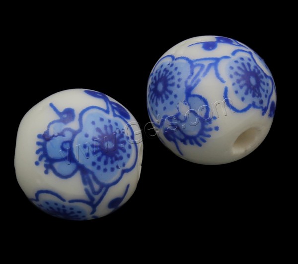 Printing Porcelain Beads, Round, different size for choice & different designs for choice, Sold By PC
