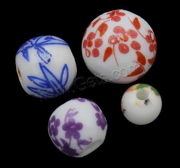 Kunstdruck Porzellan Perlen, rund, verschiedene Größen vorhanden & verschiedene Muster für Wahl, verkauft von PC