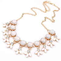 Fashion Statement Necklace, Zinc Alloy, with Resin, with 1.5Inch extender chain, rose gold color plated, oval chain & with rhinestone, 31mm Approx 18.8 Inch 