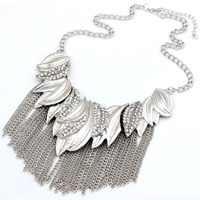 Rhinestone Zinc Alloy Necklace, with 1.5Inch extender chain, Tassel, silver color plated, twist oval chain & with rhinestone, 11mm Approx 17.7 Inch 