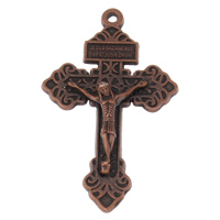 Zinklegierung Kreuz Anhänger, Jesus Kreuz, plattiert, keine, 51.5x34x7.5mm, Bohrung:ca. 2mm, verkauft von PC