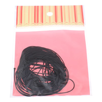 Waxed Linen Cord, with OPP Bag, black, 1mm 