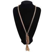 Zinc Alloy Sweater Chain Necklace, rose gold color plated, mesh chain, 9mm Approx 37.4 Inch 