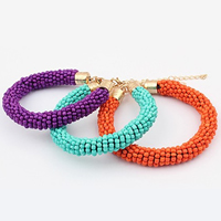 Glass Seed Beads Bracelets, with Zinc Alloy, with 1.5Inch extender chain, rose gold color plated 11mm Approx 10.2 Inch 