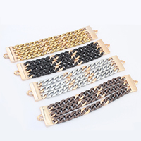 Fashion Zinc Alloy Bracelets, with Copper Coated Plastic, plated, stoving varnish & curb chain 33mm Approx 8.2 Inch 
