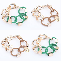 Fashion Zinc Alloy Bracelets, with Cotton Cord, rose gold color plated, charm bracelet 30mm Approx 9.4 Inch 