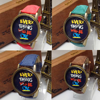 Unisex Wrist Watch, Zinc Alloy, with Canvas & Glass, Chinese movement, plated, adjustable 38mm, 18mm Approx 9 Inch 