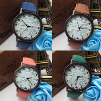 Reloj de Pulsera Unisex, aleación de zinc, con lienzo & Vidrio, movimiento chino, chapado, unisexo & ajustable, más colores para la opción, 38mm, 18mm, longitud:aproximado 9 Inch, Vendido por UD