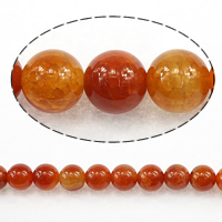 Natürlich rote Achat Perlen, Roter Achat, rund, Weitere Größen für Wahl, Bohrung:ca. 0.8-1.2mm, Länge:ca. 15.5 ZollInch, verkauft von Strang[