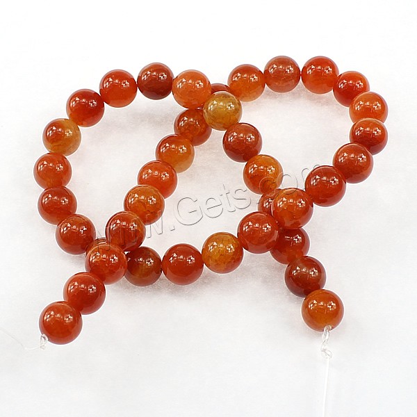Perles Agates rouges naturelles, agate rouge, Rond, multiple tailles pour le choix, Trou:Environ 0.8-1.2mm, Longueur:Environ 15.5 pouce, Vendu par brin