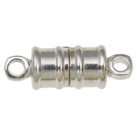 Brass Magnetic Clasp, Tube, platinum color plated, single-strand, nickel, lead & cadmium free Approx 1.5mm 