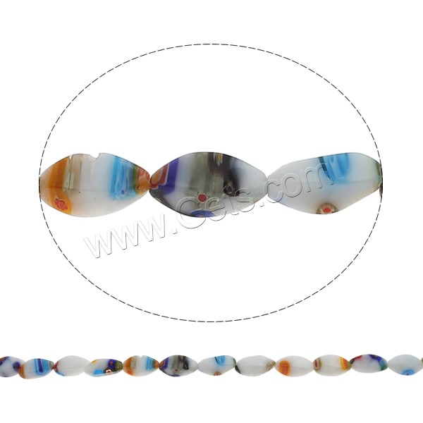 Millefiori Glass Beads, Twist, handmade, different size for choice, Hole:Approx 1mm, Length:Approx 14.2 Inch, Sold By Strand