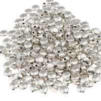 Zinklegierung flache Perlen, flache Runde, plattiert, glatt, keine, 6x6x3.5mm, Bohrung:ca. 1mm, 2500PCs/Tasche, verkauft von Tasche