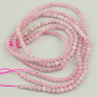 Natürliche Rosenquarz Perlen, rund, verschiedenen Qualitäten für die Wahl, 4mm, Bohrung:ca. 0.5mm, Länge:ca. 15 ZollInch, ca. 90PCs/Strang, verkauft von Strang