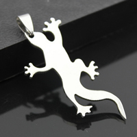 Stainless Steel Animal Pendants, Gecko, original color Approx 3mm 