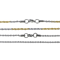 Mode Edelstahl Halskette Kette, plattiert, Seil-Kette, keine, 2mm, Länge:ca. 30 ZollInch, verkauft von Strang