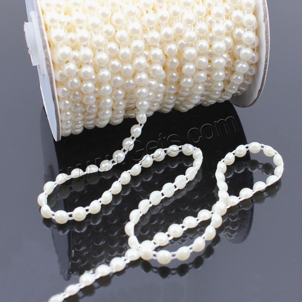 Beaded Garland Trim & Strand, ABS Plastic Pearl, with plastic spool & Cardboard, Dome, different size for choice, Sold By PC