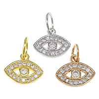 Fashion Evil Eye Pendant, Brass, plated, micro pave cubic zirconia Approx 5mm 