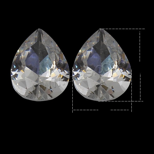 Cubic Zirconia Cabochons, Teardrop, different size for choice & rivoli back & faceted, more colors for choice, Grade AAA, 100PCs/Bag, Sold By Bag