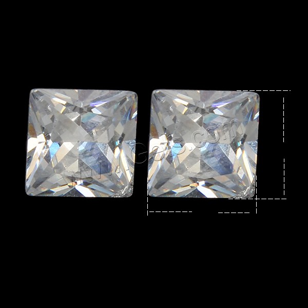 Cubic Zirconia Cabochons, Square, different size for choice & rivoli back & faceted, more colors for choice, Grade AAA, 100PCs/Bag, Sold By Bag