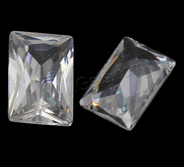 Cubic Zirconia Cabochons, Rectangle, transparent & different size for choice & rivoli back & faceted, Crystal, Grade AAA, 100PCs/Bag, Sold By Bag