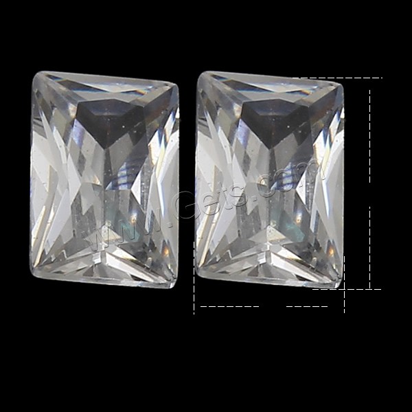 Кабошоны из циркония в форме куба, кубический цирконий, Прямоугольная форма, прозрачный & разный размер для выбора & острый конец & граненый, кристальный, класса AAA, 100ПК/сумка, продается сумка