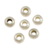 Sterling Silber Crimp Perlen, 925 Sterling Silber, rund, plattiert, keine, 2x1.5mm, Bohrung:ca. 0.8mm, verkauft von PC