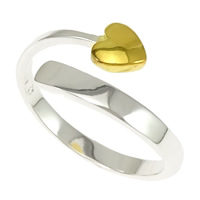 Стерлингового серебра кольцо, Серебро 925 пробы, Другое покрытие, двухцветный, 5.5mm,3mm, размер:4.5-8, 50ПК/сумка, продается сумка