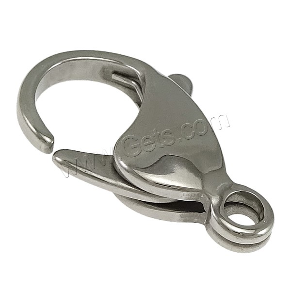 Stainless Steel Lobster Claw Clasp, machine polished, original color, 12x19x5mm, Hole:Approx 2.5mm, 500PCs/Bag, Sold By Bag