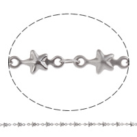 Cadena de barra de acero inoxidable, Estrella, cadena de la barra, color original, 10x4.5x1.5mm, Vendido por m