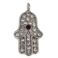 Zinc Alloy Hamsa Pendants, plated, Islamic jewelry & with rhinestone nickel, lead & cadmium free Approx 2mm 