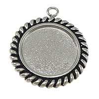 Stainless Steel Pendant Setting, Flat Round, blacken Approx 2mm, Inner Approx 14mm 