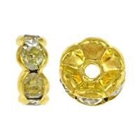 Wave Rondelle Rhinestone Spacer, Brass, plated, with Mideast rhinestone Grade AAA Approx 1.5mm [