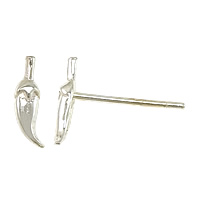 Sterling Silver Stud Earring, argent sterling 925, piment, sans embout de boucle d'oreille 0.8mm, Vendu par paire