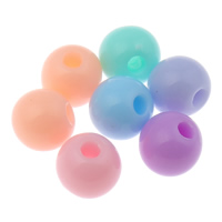 Candy Stil Acryl Perlen, rund, Süßigkeiten-Stil & Volltonfarbe, gemischte Farben, 6mm, Bohrung:ca. 1mm, ca. 4430PCs/Tasche, verkauft von Tasche