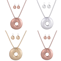 Fashion Zinc Alloy Jewelry Sets, earring & necklace, stainless steel earring hook, with 1.5Inch extender chain, Donut, plated, snake chain 41mm,23mm Approx 16.5 Inch 
