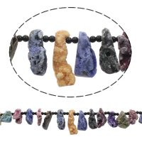 Druzy Beads, Ice Quartz Agate, with Plastic, Nuggets, natural, druzy style, mixed colors - 6mm Approx 1mm Approx 17.7 Inch, Approx 