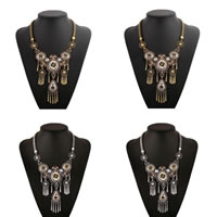 Fashion Statement Necklace, Zinc Alloy, with iron chain & Acrylic, with 7.5cm extender chain, plated, snake chain & enamel & with rhinestone nickel, lead & cadmium free, 150mm Approx 18.5 Inch 