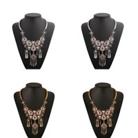 Fashion Statement Necklace, Zinc Alloy, with Acrylic, with 7.5cm extender chain, plated, with glass rhinestone nickel, lead & cadmium free, 140mm Approx 22 Inch 