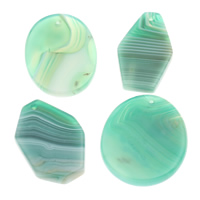 Lace Agate Pendants, natural, green - Approx 1mm 