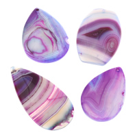 Lace Agate Pendants, natural, purple - Approx 1mm 