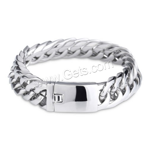 Men Bracelet, Stainless Steel, different size for choice & rope chain & for man, original color, Sold By Strand