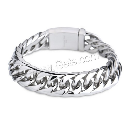 Men Bracelet, Stainless Steel, different size for choice & rope chain & for man, original color, Sold By Strand