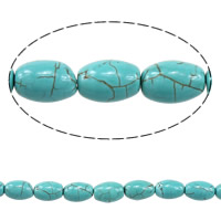 Dyed Natural Turquoise Beads, Dyed Turquoise, Oval, blue Approx 1mm Approx 15.5 Inch, Approx 