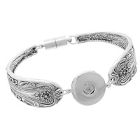 Snap Button Bracelet, Zinc Alloy, Flat Round, antique silver color plated, nickel, lead & cadmium free, 210mm, Inner Approx 6mm Approx 8 Inch 