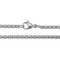 acero inoxidable Collar de cadena, cadena Rolo, color original, 3mm, longitud:aproximado 19.5 Inch, Vendido por Sarta