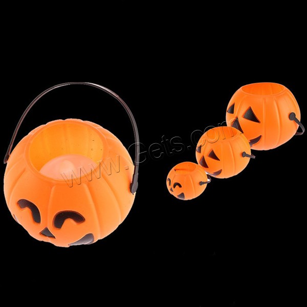 Plastic Halloween Pumpkin Bucket, different size for choice, Sold By PC