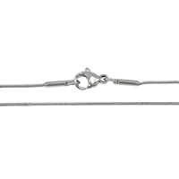 Cadena del collar de acero inoxidable, cadena de la serpiente, color original, 0.9mm, longitud:aproximado 16 Inch, Vendido por Sarta